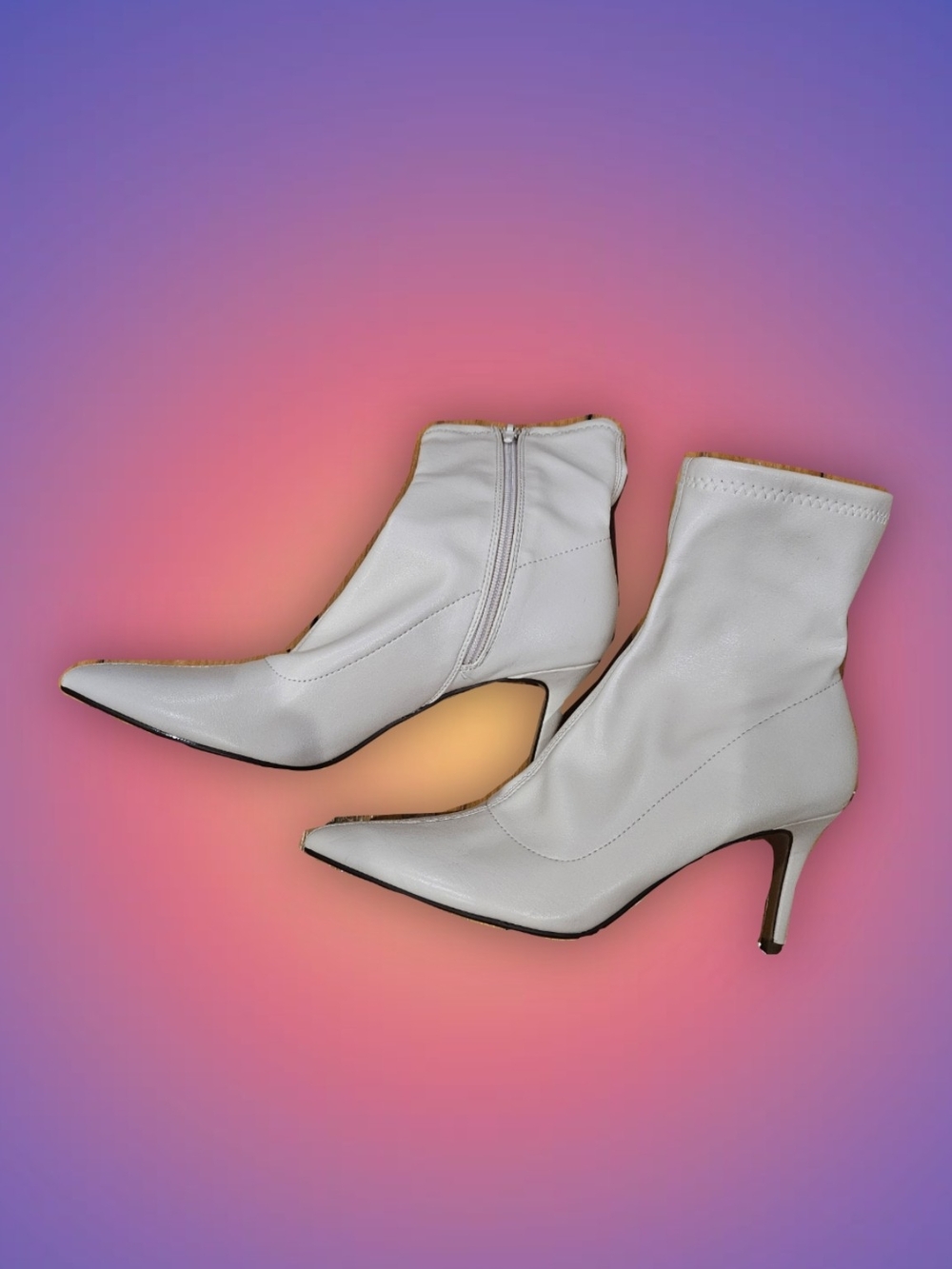 Primark White/Cream Pointed Toe Ankle Boots